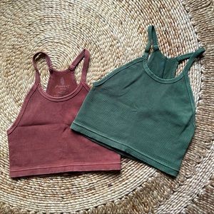 Free People Happiness Runs Ribbed Bra Crop Top Bundle
